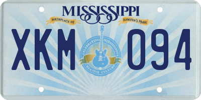 MS license plate XKM094