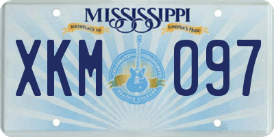 MS license plate XKM097