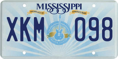 MS license plate XKM098