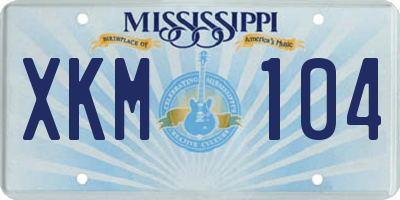 MS license plate XKM104