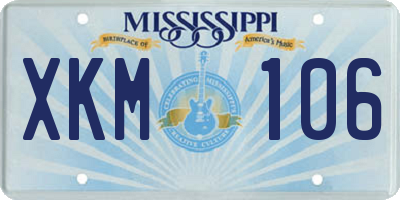MS license plate XKM106