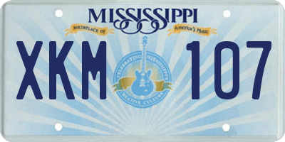 MS license plate XKM107