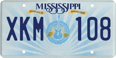 MS license plate XKM108