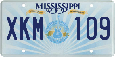 MS license plate XKM109