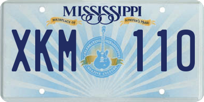 MS license plate XKM110