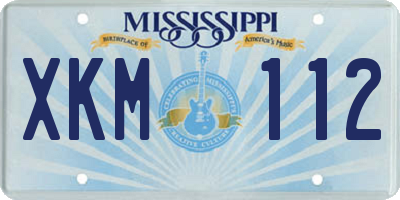MS license plate XKM112
