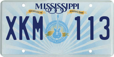 MS license plate XKM113