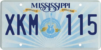 MS license plate XKM115