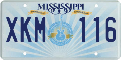 MS license plate XKM116