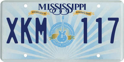 MS license plate XKM117
