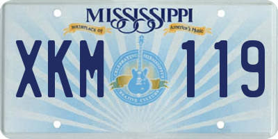 MS license plate XKM119