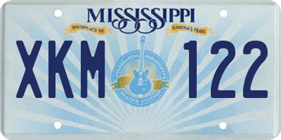 MS license plate XKM122
