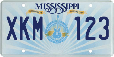 MS license plate XKM123