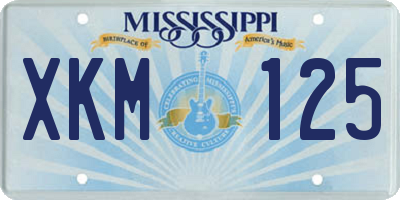 MS license plate XKM125