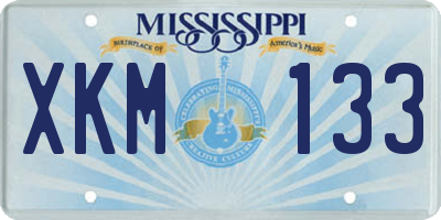 MS license plate XKM133