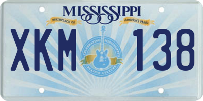 MS license plate XKM138