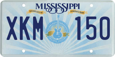 MS license plate XKM150