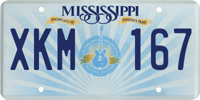 MS license plate XKM167