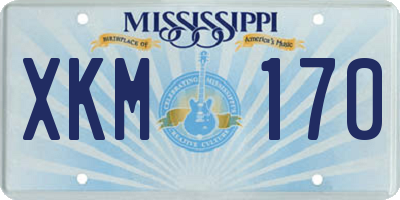 MS license plate XKM170