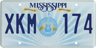 MS license plate XKM174