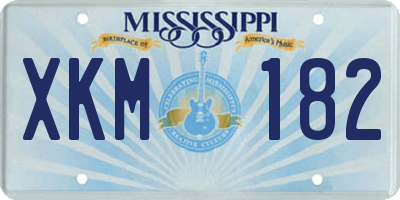 MS license plate XKM182