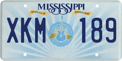 MS license plate XKM189