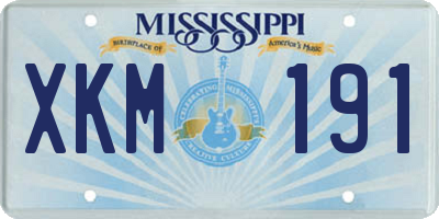 MS license plate XKM191