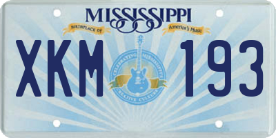 MS license plate XKM193