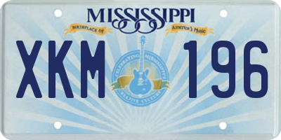 MS license plate XKM196