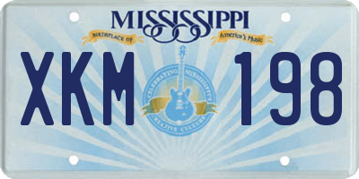 MS license plate XKM198