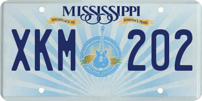 MS license plate XKM202