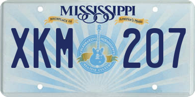 MS license plate XKM207