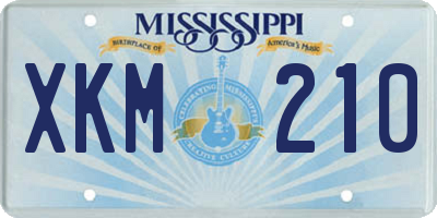 MS license plate XKM210
