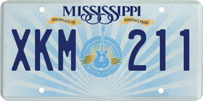 MS license plate XKM211