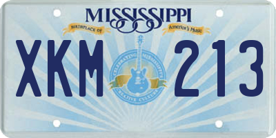 MS license plate XKM213