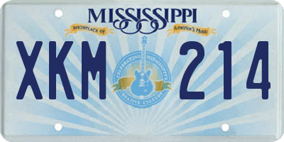 MS license plate XKM214