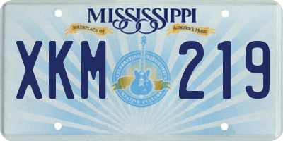 MS license plate XKM219