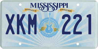 MS license plate XKM221