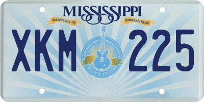 MS license plate XKM225