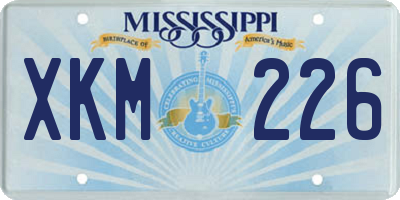 MS license plate XKM226