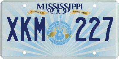 MS license plate XKM227