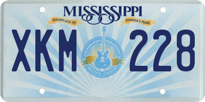MS license plate XKM228