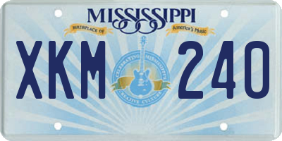 MS license plate XKM240