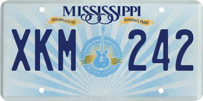 MS license plate XKM242