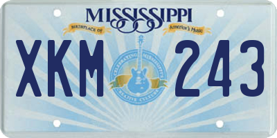 MS license plate XKM243