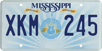 MS license plate XKM245