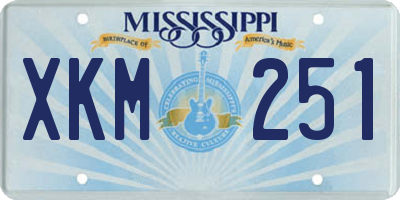 MS license plate XKM251