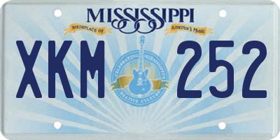 MS license plate XKM252