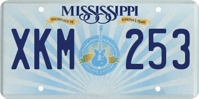 MS license plate XKM253
