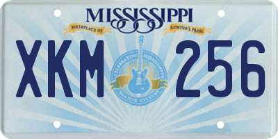 MS license plate XKM256